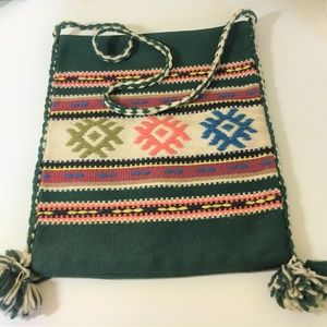 Greek Hand Woven Green Wool Satchel